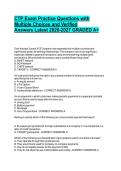 CTP Exam Practice Questions with Multiple Choices and Verified Answers Latest 2026-2027 GRADED A&plus;