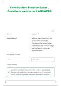 Construction Finance Exam 