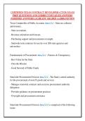 CERTIFIED TEXAS CONTRACT DEVELOPER &lpar;CTCD&rpar; EXAM  PREP QUESTIONS AND CORRECT DETAILED ANSWERS  &lpar;VERIFIED ANSWERS&rpar; &vert;ALREADY GRADED A&plus;&vert;&vert;BRAND NEW