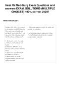 Hesi PN Med-Surg Exam Questions and answers EXAM&comma; SOLUTIONS &lpar;MULTIPLE CHOICES&rpar; 100&percnt; correct 2026&excl;