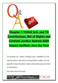 TCOLE U&period;S&period; & Texas Constitutions &lpar;BPOC&rpar; 2026 &ndash; 120 Exam Questions on Bill of Rights&comma; Amendments & Criminal Justice System