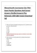 Massachusetts Journeyman Gas Fitter  Exam Practice Questions And Correct  Answers &lpar;Verified Answers&rpar; Plus  Rationales 2026 Q&A Instant Download  Pdf 