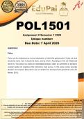 POL1501 Assignment 2 &lpar;COMPLETE ANSWERS&rpar; Semester 1 2026 - DUE 7 April 2026