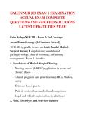 GALEN NUR 283 EXAM 1 EXAMINATION  ACTUAL EXAM COMPLETE  QUESTIONS AND VERIFIED SOLUTIONS  LATEST UPDATE THIS YEAR