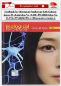Test Bank for Biological Psychology 13th Edition by James W&period; Kalat &ndash; Complete Questions & Answers Guide &lpar;2023&ndash;2024&rpar;
