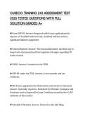 CUSECO TRAINING 243 ASSESSMENT TEST 2026 TESTED QUESTIONS WITH FULL SOLUTION GRADED A&plus;