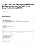 EPA 608 Type 2 Practice  EXAM&comma; Complete Test &vert;&vert; Questions and Answers &lpar;Verified Answers&rpar; &lpar;Latest Update 2026&rpar; UPDATE&excl;&excl;  