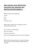NMLS NATIONAL EXAM CERTIFICATION EVALUATION 2026 QUESTIONS WITH PRACTICE SOLUTION GRADED A&plus;