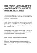 NMLS SAFE TEST MORTGAGE LICENSING COMPREHENSIVE REVIEW 2026 VERIFIED QUESTIONS AND SOLUTION