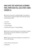 NMLS SAFE TEST MORTGAGE LICENSING FINAL PAPER 2026 FULL Q&A STUDY GUIDE GRADED A&plus;