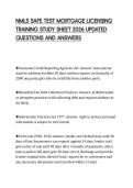 NMLS SAFE TEST MORTGAGE LICENSING TRAINING STUDY SHEET 2026 UPDATED QUESTIONS AND ANSWERS