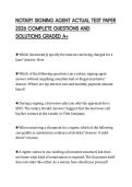 NOTARY SIGNING AGENT ACTUAL TEST PAPER 2026 COMPLETE QUESTIONS AND SOLUTIONS GRADED A&plus;