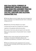 WGU C840 DIGITAL FORENSICS IN CYBERSECURITY BUNDLED PACKAGE FINAL EXAMS PRE-ASSESSMENT PRACTICE ASSESSMENT COMPLETE STUDY GUIDE 2026 FULL QUESTIONS AND SOLUTIONS GUARANTEED PASS