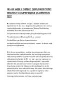 NR 439 WEEK 2 GRADED DISCUSSION TOPIC RESEARCH COMPREHENSIVE EXAMINATION TEST