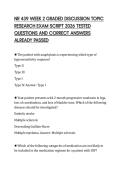NR 439 WEEK 2 GRADED DISCUSSION TOPIC RESEARCH EXAM SCRIPT 2026 TESTED QUESTIONS AND CORRECT ANSWERS ALREADY PASSED