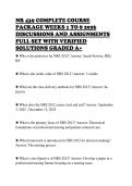 NR 439 COMPLETE COURSE PACKAGE WEEKS 1 TO 8 2026 DISCUSSIONS AND ASSIGNMENTS FULL SET WITH VERIFIED SOLUTIONS GRADED A&plus;