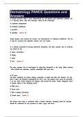 Dermatology PANCE Questions and Answers
