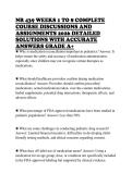 NR 439 WEEKS 1 TO 8 COMPLETE COURSE DISCUSSIONS AND ASSIGNMENTS 2026 DETAILED SOLUTIONS WITH ACCURATE ANSWERS GRADE A&plus;
