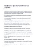 Tax Exam 1 Questions with Correct Answers