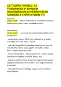 CS THEORY PAPER 2 - 4&period;7 Fundamentals of computer organisation and architecture Exam Questions & Answers &lpar;Grade A&plus;&rpar;&period;docx