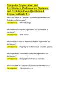 Computer Organization and Architecture Performance&comma; Systems&comma; and Evolution Exam Questions & Answers &lpar;Grade A&plus;&rpar;&period;docx