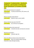 Computer Fundamentals Hardware&comma; Software&comma; and System Architecture Exam Questions & Answers &lpar;Grade A&plus;&rpar;&period;docx
