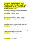 Computer Architecture & Web Fundamentals Key Concepts and Components Exam Questions & Answers &lpar;Grade A&plus;&rpar;&period;docx