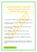 RISK MANAGEMENT- ALPHA PHI ALPHA EXAM QUESTIONS AND ANSWERS 2026 VERIFIED&period;