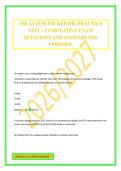 ASE A1 &lpar;ENGINE REPAIR&rpar; PRACTICE TEST &ndash; CUMULATIVE EXAM QUESTIONS AND ANSWERS 2026 VERIFIED&period;