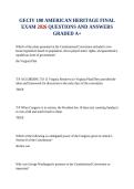 GECIV 100 AMERICAN HERITAGE FINAL EXAM 2026 QUESTIONS AND ANSWERS GRADED A&plus;
