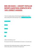 BMS 300 EXAM 2 - CONCEPT TESTS&sol;LAB REPORTS QUESTIONS COMPLETE WITH 100&percnt; CORRECT ANSWERS