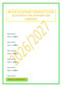 BLACK JACK BASIC STRATEGY EXAM QUESTIONS AND ANSWERS 2026 VERIFIED