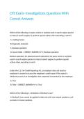 CFE Exam- Investigations Questions With Correct Answers