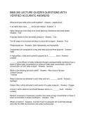 BMS 300 LECTURE QUIZZES QUESTIONS WITH VERIFIED ACCURATE ANSWERS