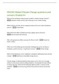 ENV101 Global Climate Change questions and  answers Graded A&plus; 