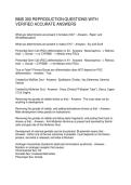 BMS 300 REPRODUCTION QUESTIONS WITH VERIFIED ACCURATE ANSWERS