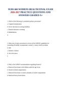 NURS 684 WOMENS HEALTH FINAL EXAM 2026-2027 PRACTICE QUESTIONS AND ANSWERS GRADED A&plus;