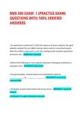 BMS 300 EXAM  1 &lpar;PRACTICE EXAM&rpar; QUESTIONS WITH 100&percnt; VERIFIED ANSWERS
