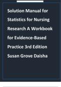 Test Bank for Statistics for Nursing Research&colon; A Workbook for Evidence-Based Practice 3rd Edition by Susan Grove & Daisha &vert; Latest Update 2026 Exam Prep Graded A&plus;