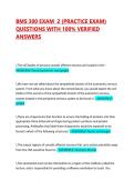 BMS 300 EXAM  2 &lpar;PRACTICE EXAM&rpar; QUESTIONS WITH 100&percnt; VERIFIED ANSWERS