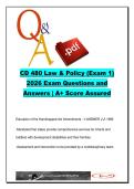 CD 480 Law & Policy 2026 130 Questions &ndash; IDEA Early Intervention Programs Policies Answers&comma; Child Development