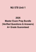 NU 578 Unit 1 2026 Exam Questions & Answers &vert; Study Guide PDF