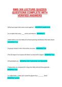 BMS 300 LECTURE QUIZZES QUESTIONS COMPLETE WITH VERIFIED ANSWERS