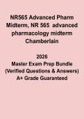 NR565 Advanced Pharmacology Midterm Questions & Answers &vert; Study Guide PDF