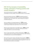 ENV 101 Key Concepts in Sustainability&comma;  Ecology&comma; and Systems Thinking questions and  answers Graded A&plus; 