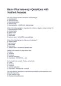 Basic Pharmacology Questions with Verified Answers