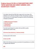 Prophecy General ICU RN A v2 EXAM QUESTIONS &vert;MOST  TESTED QUESTIONS AND CORRECT ANSWERS &vert;100&percnt;  ACCURATE&vert;GET IT RIGHT&excl;&excl;