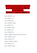 Medical Terminology for the PTCB  Exam QUESTIONS QITH CORRECT  SOLUTIONS&vert;&vert;A&plus;  GRADED&vert;&vert;<<RECENT VERSION>> 
