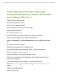 Female Reproductive Disorders&colon; Gynecology&comma;  Screening&comma; and Treatments Questions and Answers  latest Update &vert; 100&percnt; Correct  