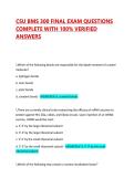 CSU BMS 300 FINAL EXAM QUESTIONS COMPLETE WITH 100&percnt; VERIFIED ANSWERS